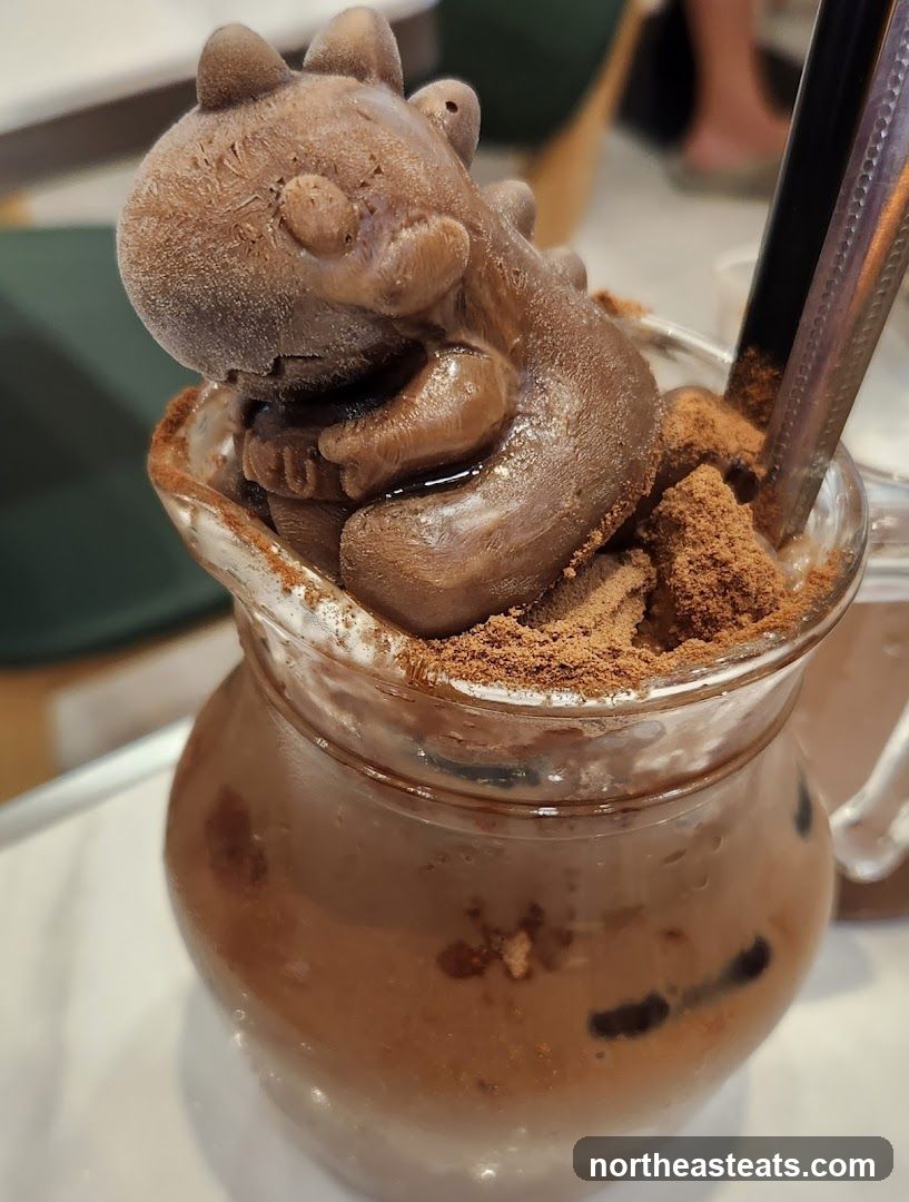 Chocolate Drink with Ice Cream Topping
