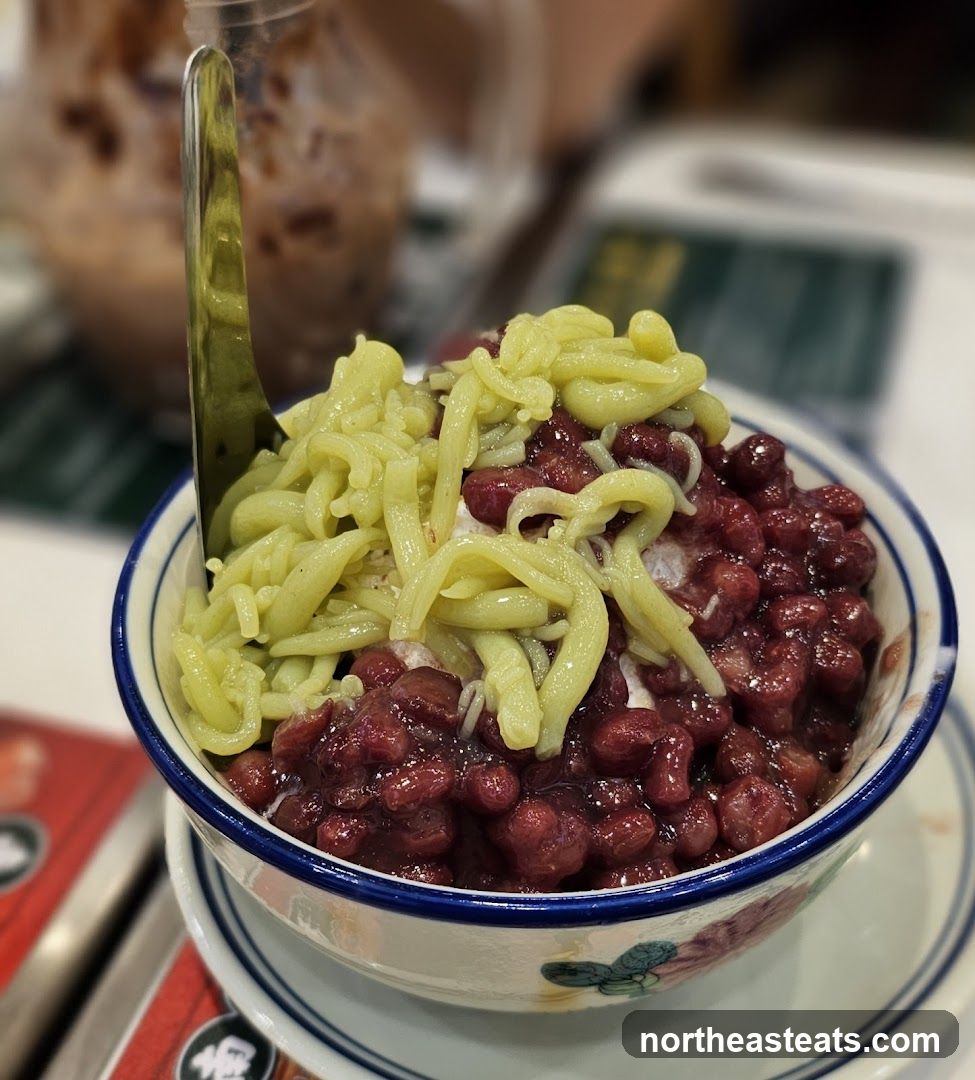 Red Bean Dessert with Green Jelly