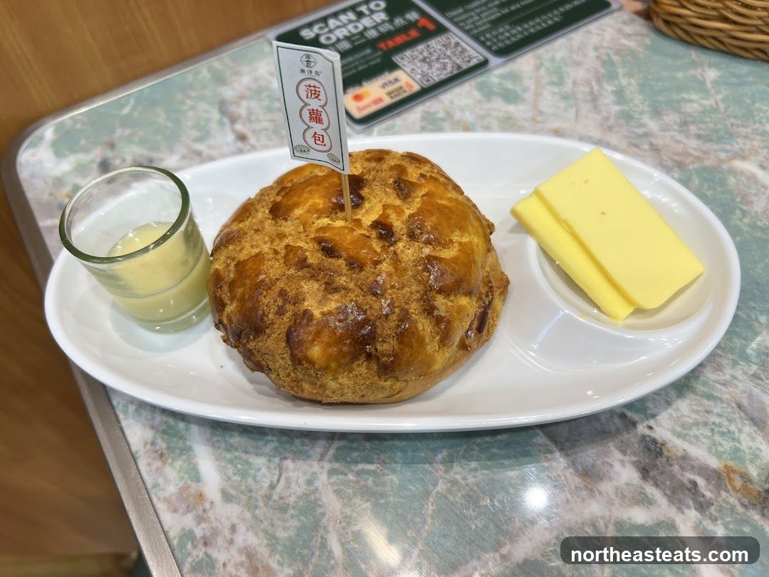 Pineapple Bun with Butter and Condensed Milk