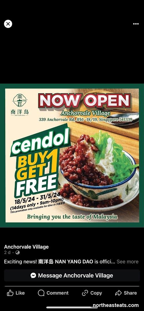 Nan Yang Dao Now Open Promotion