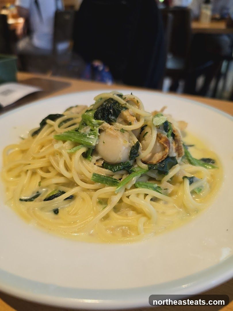 Scallop and Spinach Pasta