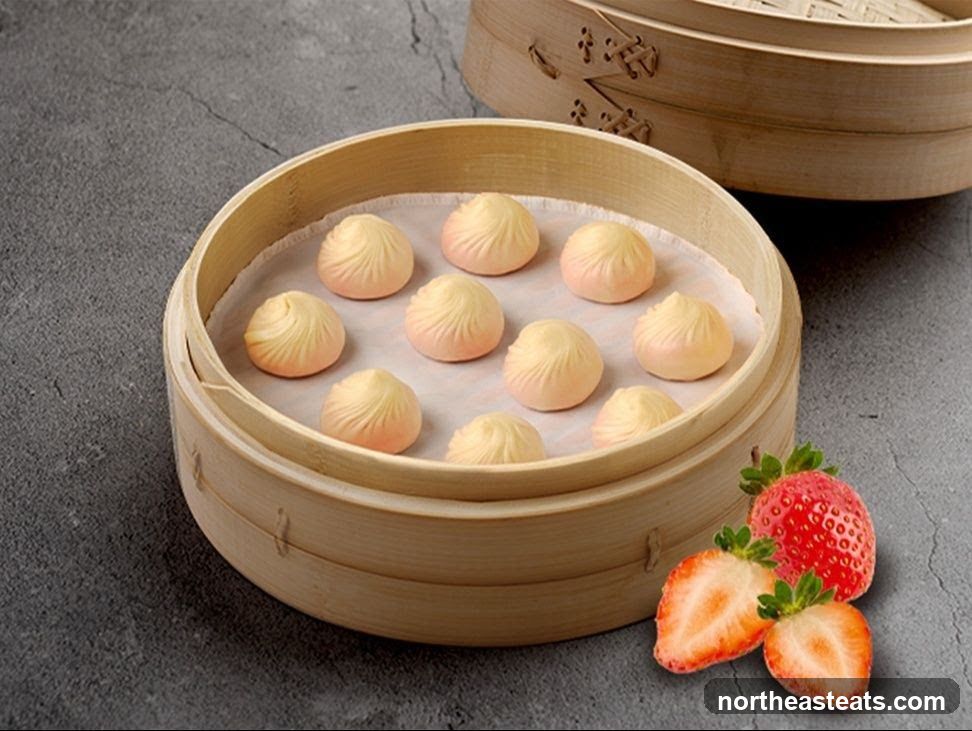 Steamed Buns with Strawberries
