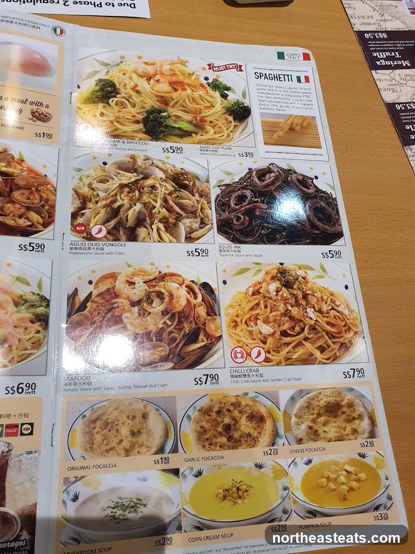 Spaghetti Menu