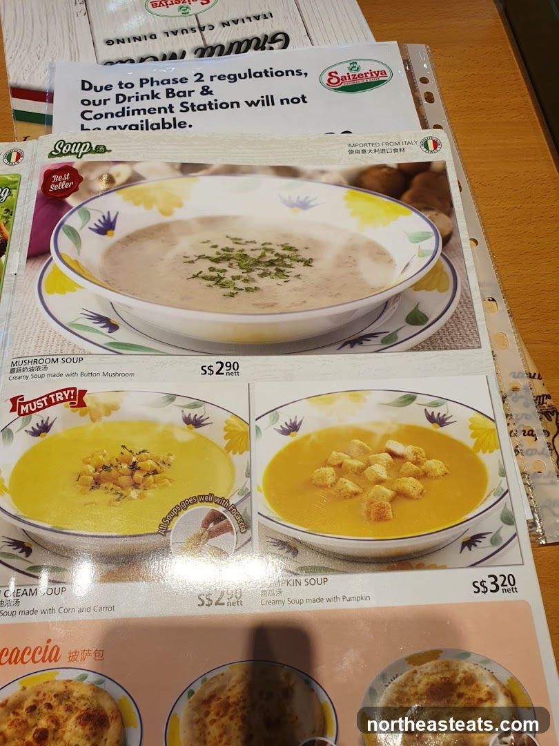 Saizeriya Soup Menu