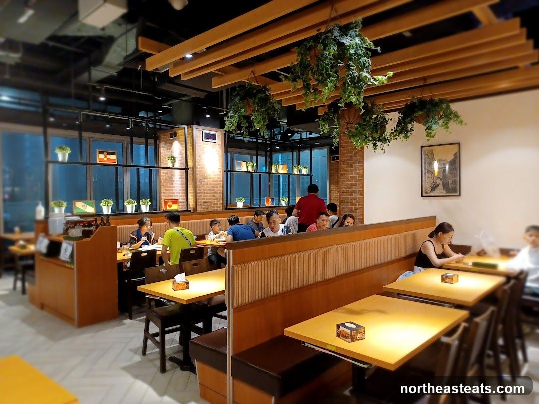 Restaurant Interior with Patrons