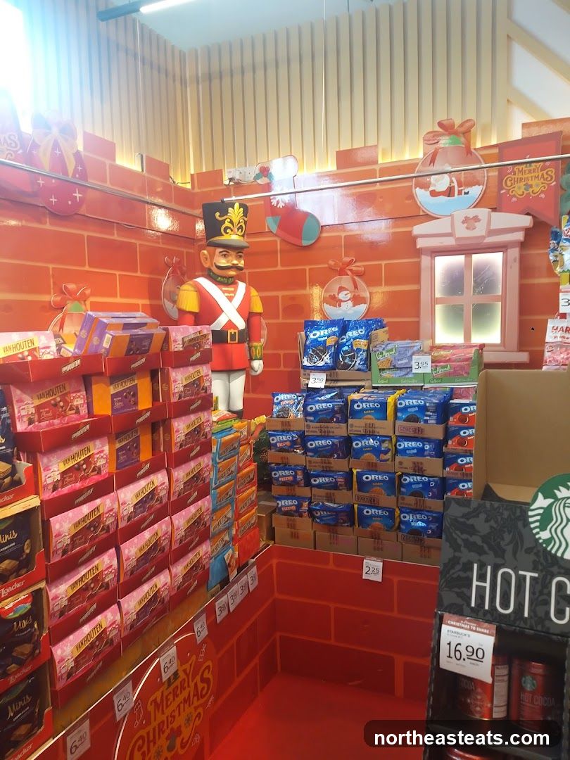 Christmas Display with Chocolates and Cookies