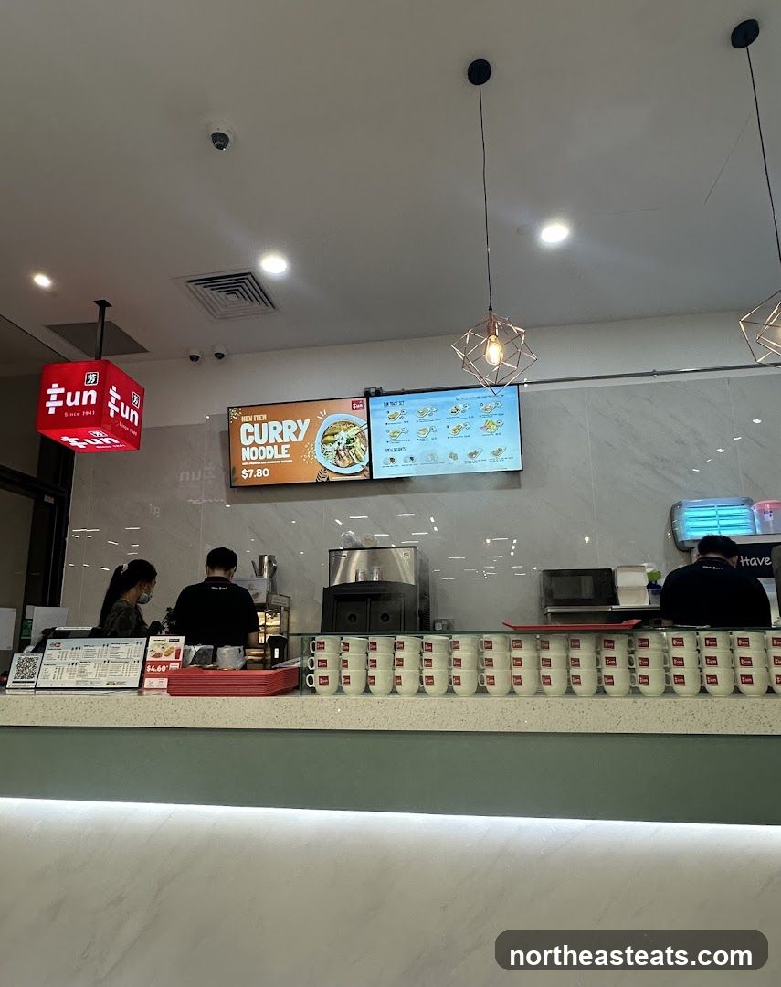 Restaurant Counter with Menu Display