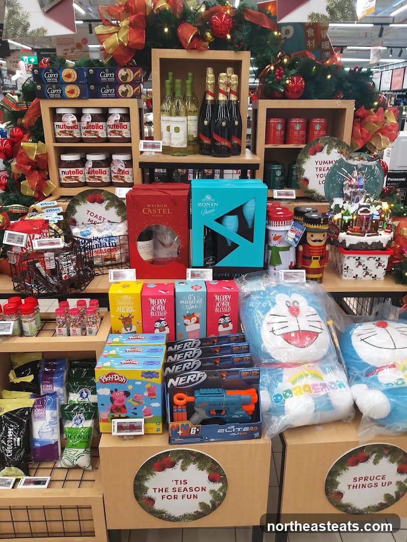 Christmas Display with Food and Toys