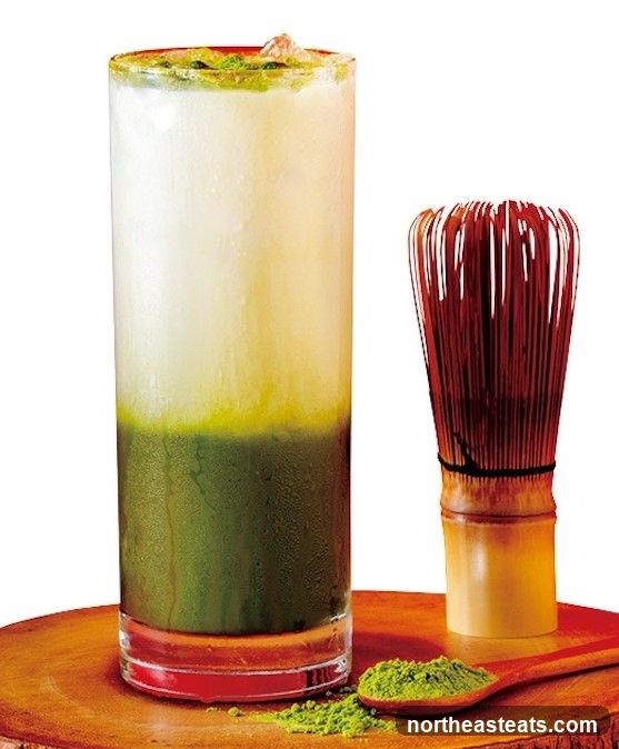 Matcha Drink with Whisk and Powder