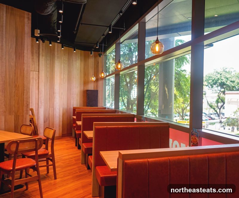 Restaurant Interior with Booth Seating