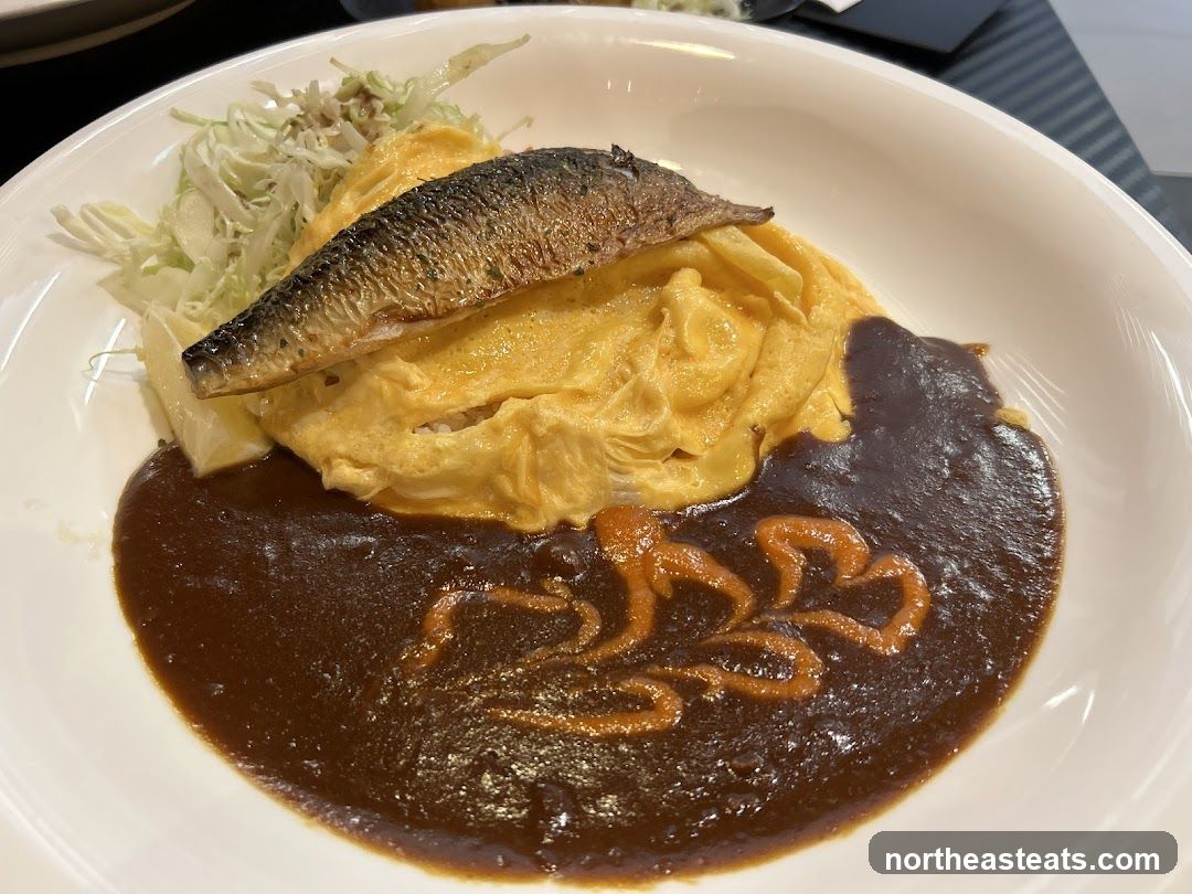 Omurice with Grilled Fish
