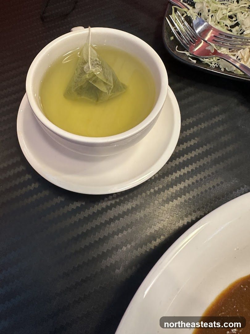 Cup of tea and salad
