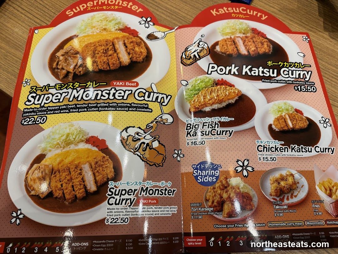 Super Monster Curry & Katsu Curry Menu