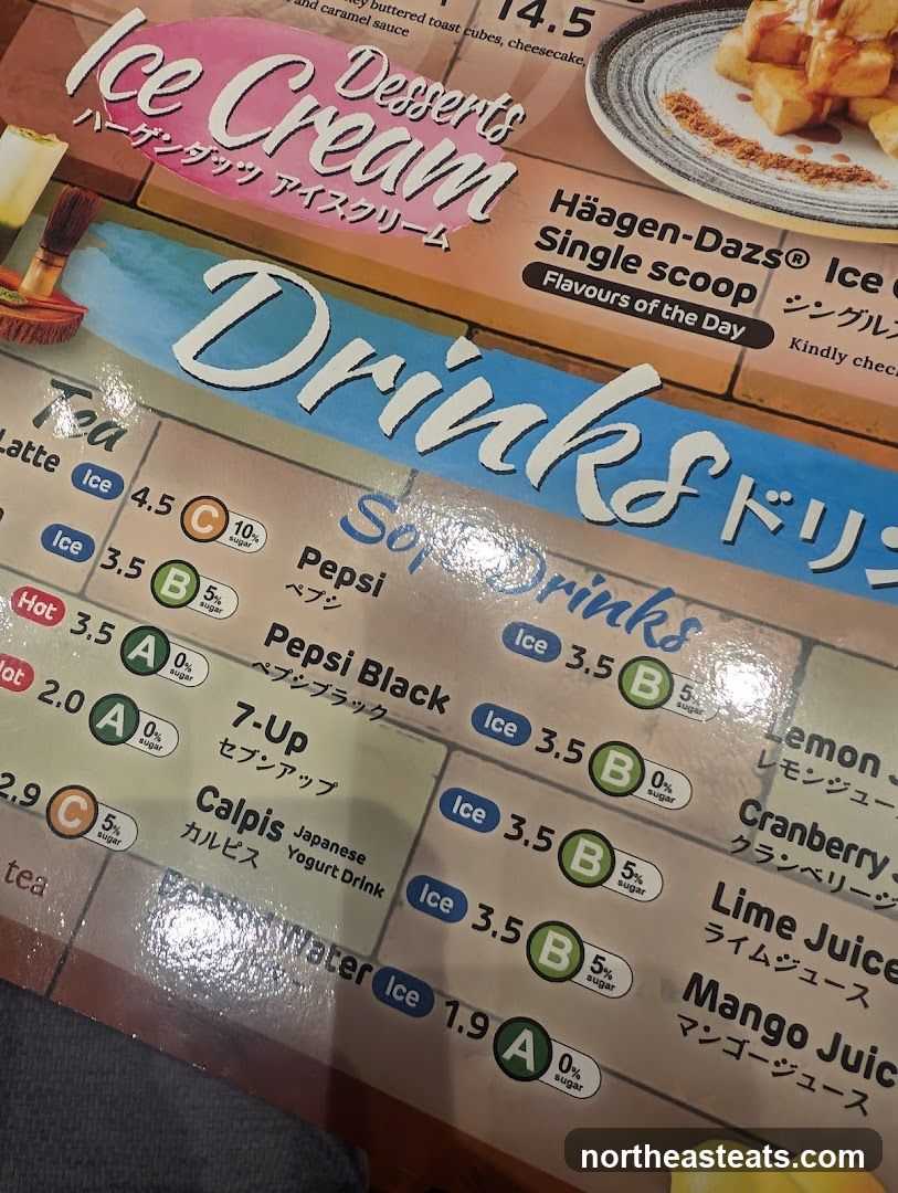 Desserts and Drinks Menu