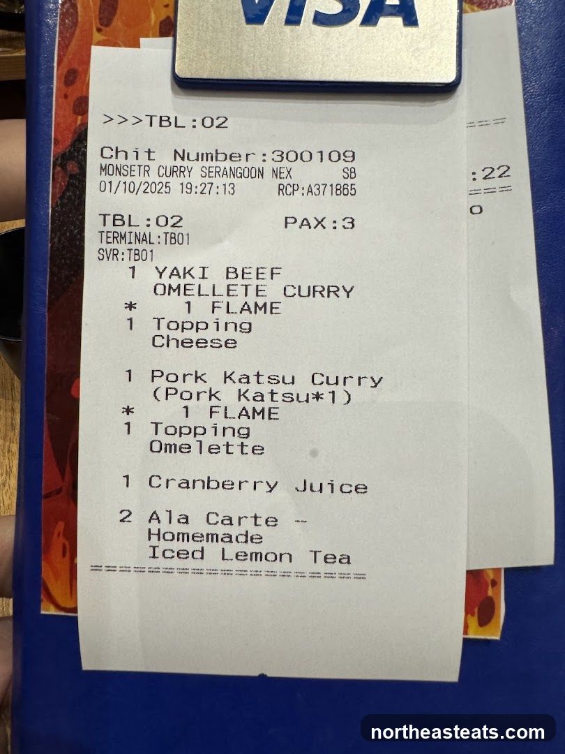 Monsetr Curry Receipt