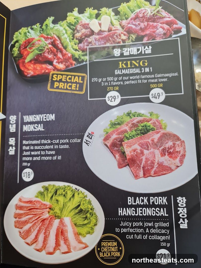 Korean BBQ Menu