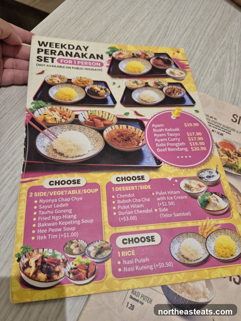 WEEKDAY PERANAKAN SET FOR 1 PERSON