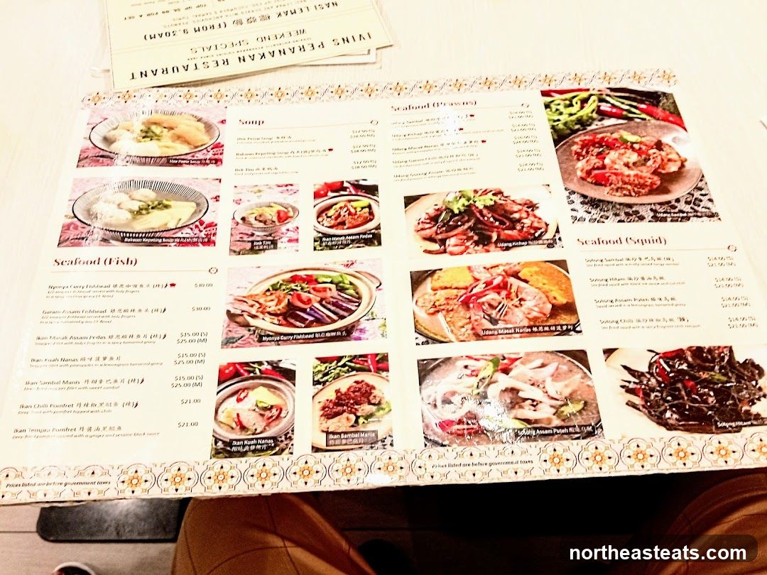IVINS PERANAKAN RESTAURANT WEEKEND SPECIALS