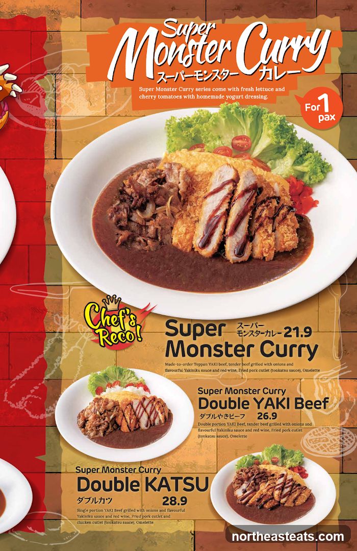 Super Monster Curry Menu
