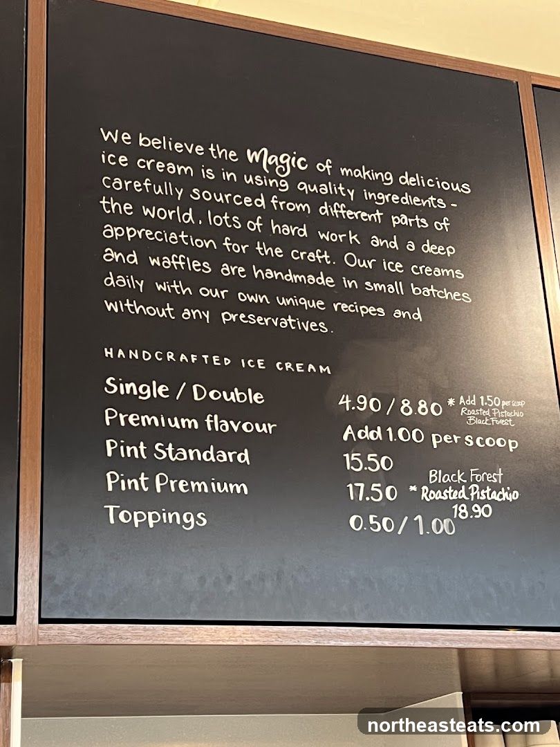 Handcrafted Ice Cream Menu
