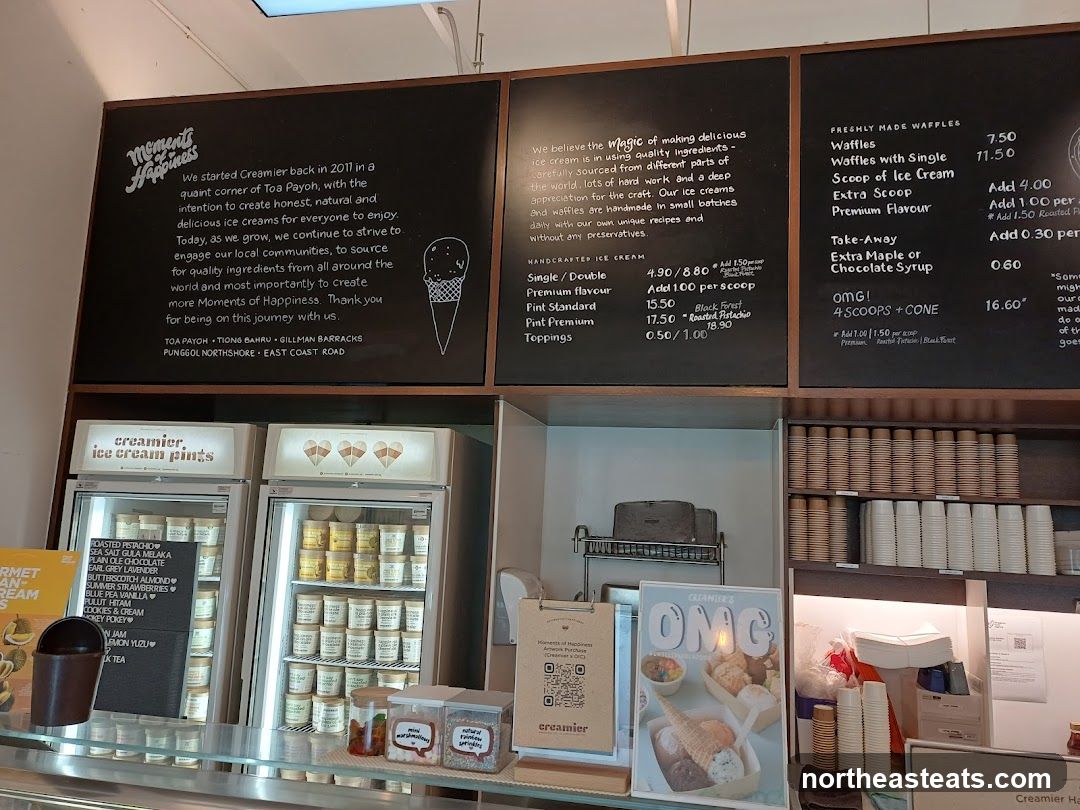 Creamier Ice Cream Menu and Display