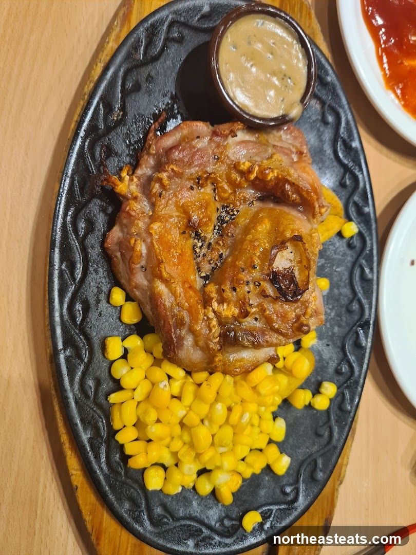Sizzling Chicken Steak with Corn