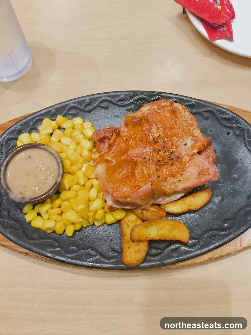 Chicken Steak with Corn and Fries