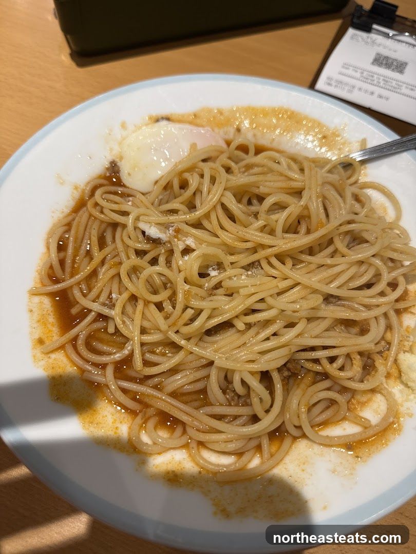 Spaghetti with Egg and Sauce