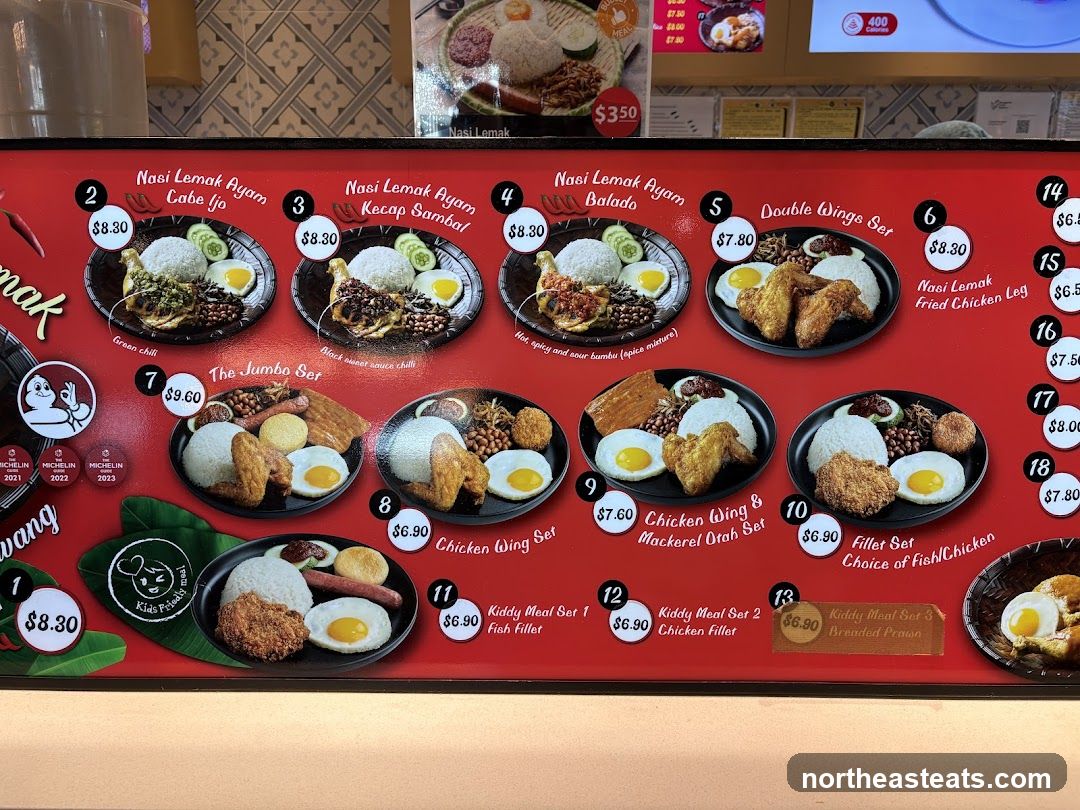 Nasi Lemak Menu