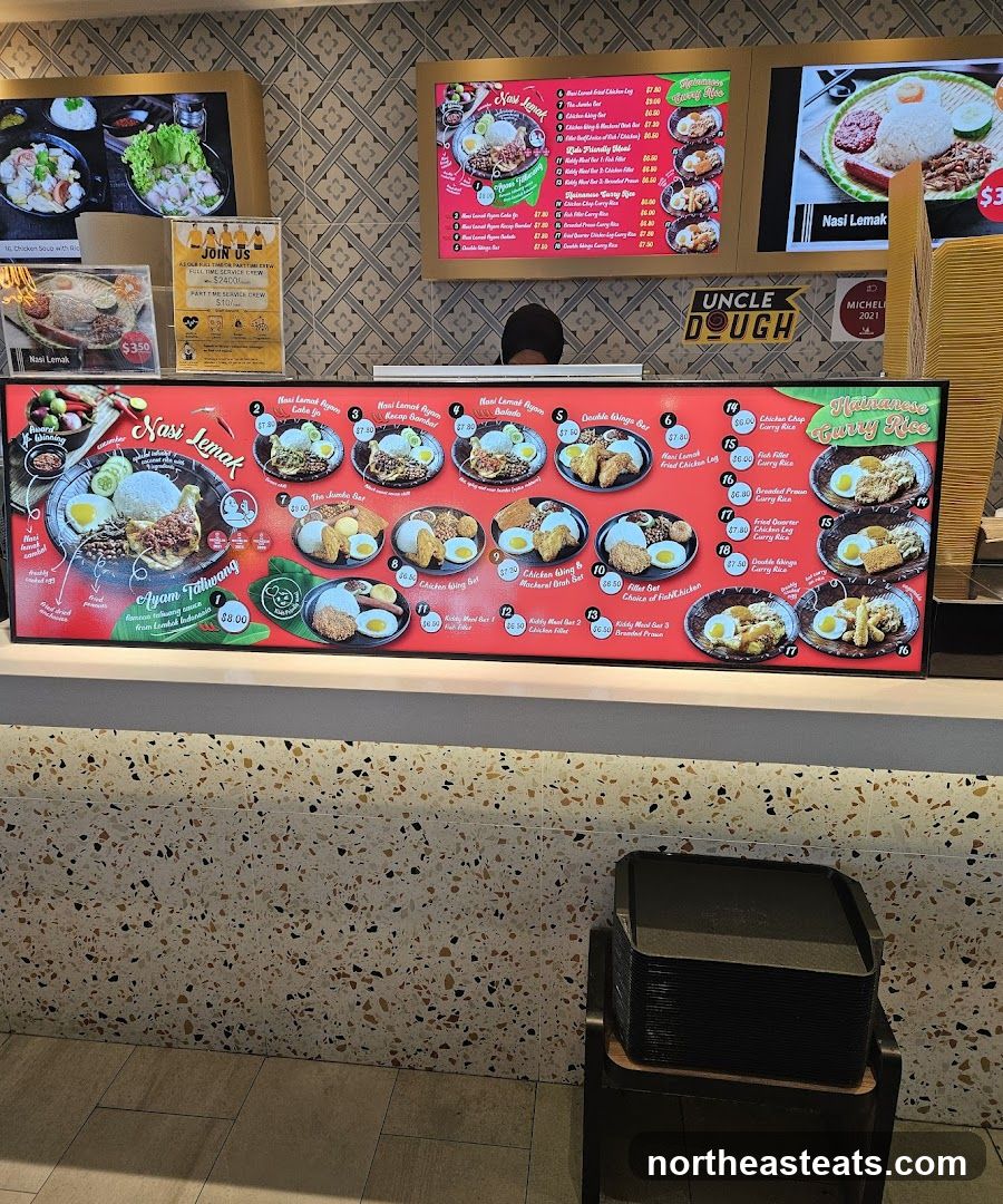 Nasi Lemak and Hainanese Curry Rice Menu