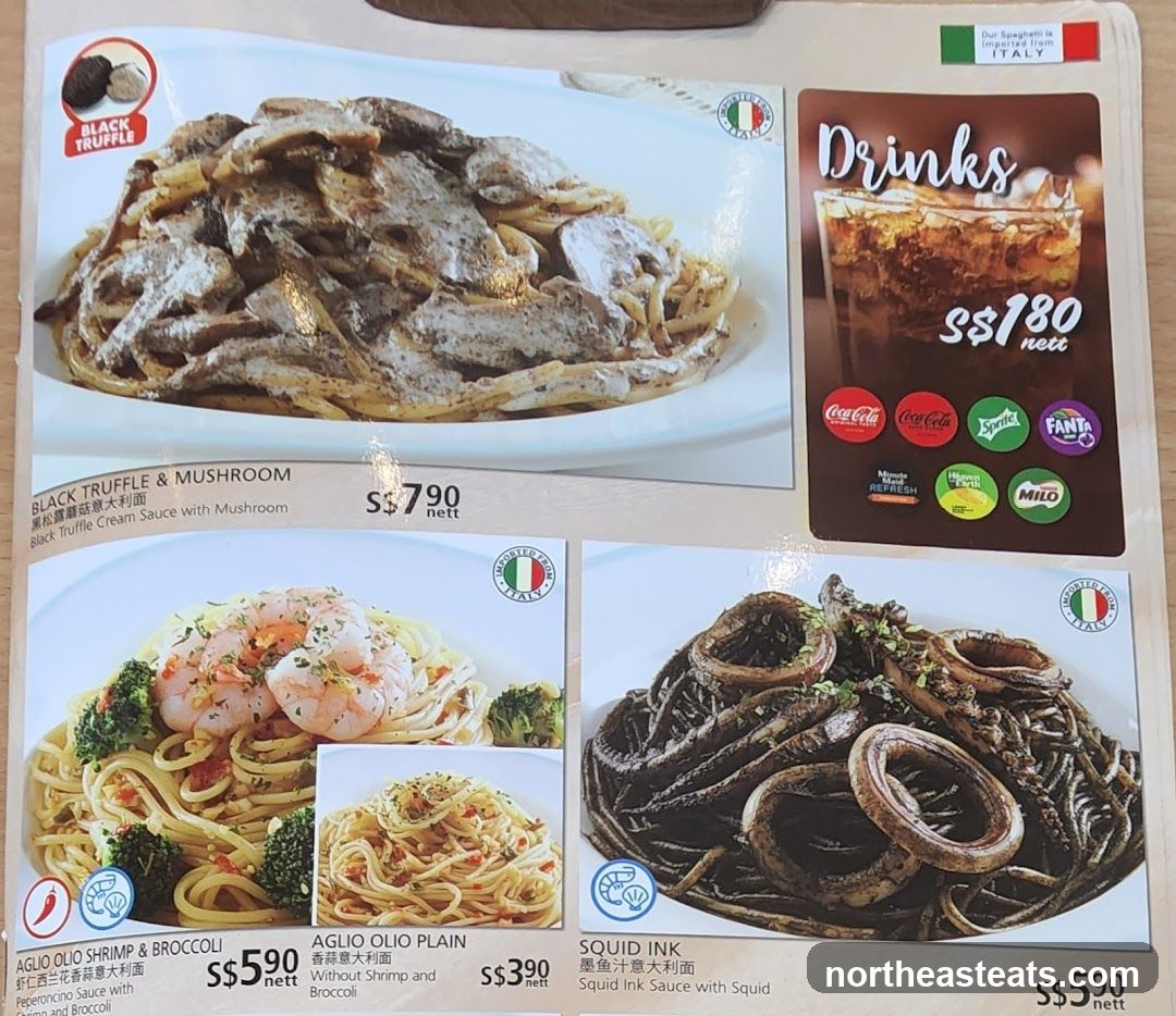 Pasta Menu