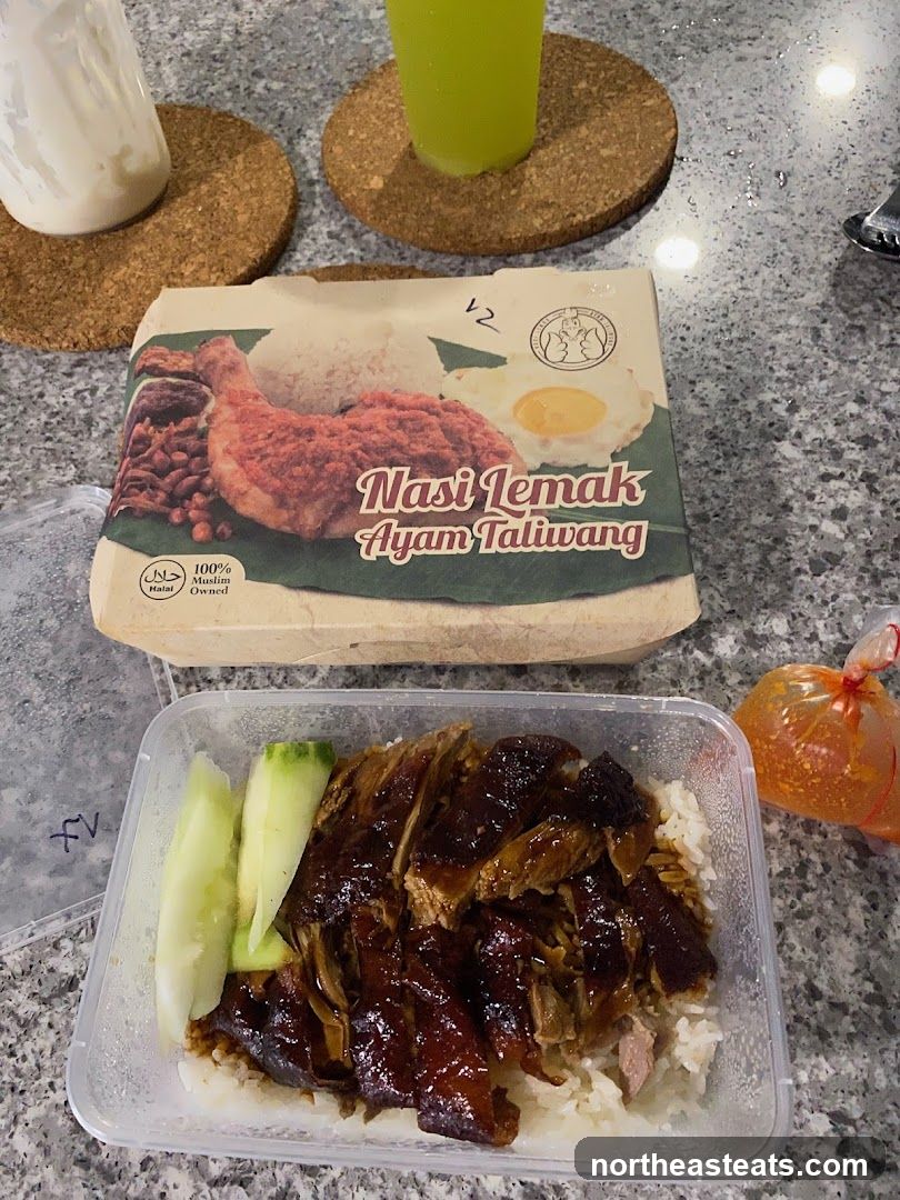 Nasi Lemak Ayam Taliwang and Roasted Duck Rice