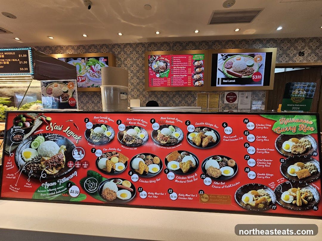 Nasi Lemak and Hainanese Curry Rice Menu