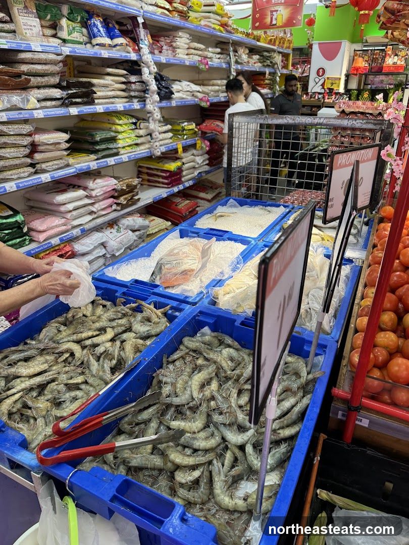 Seafood and Rice Display