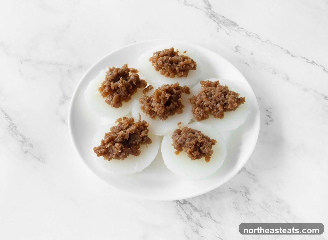 White Radish Cakes with Savory Topping