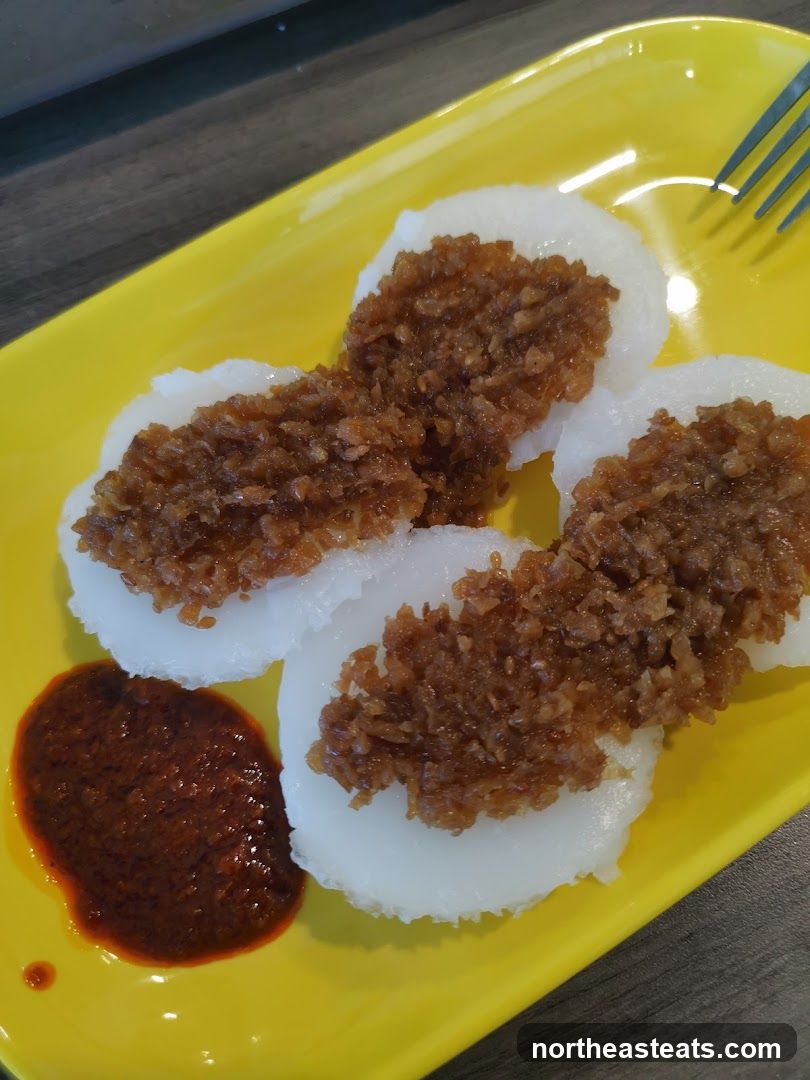 Sweet Coconut Rice Cakes with Chili Paste