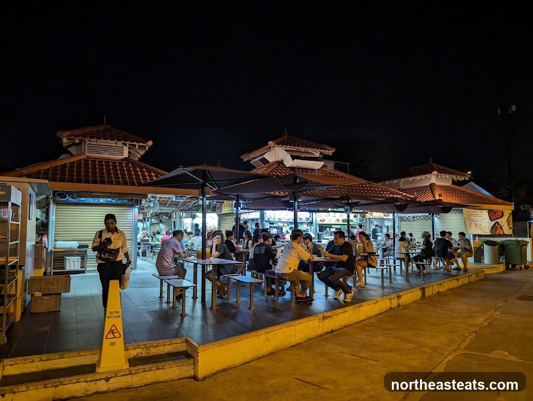 Outdoor Food Stalls at Night