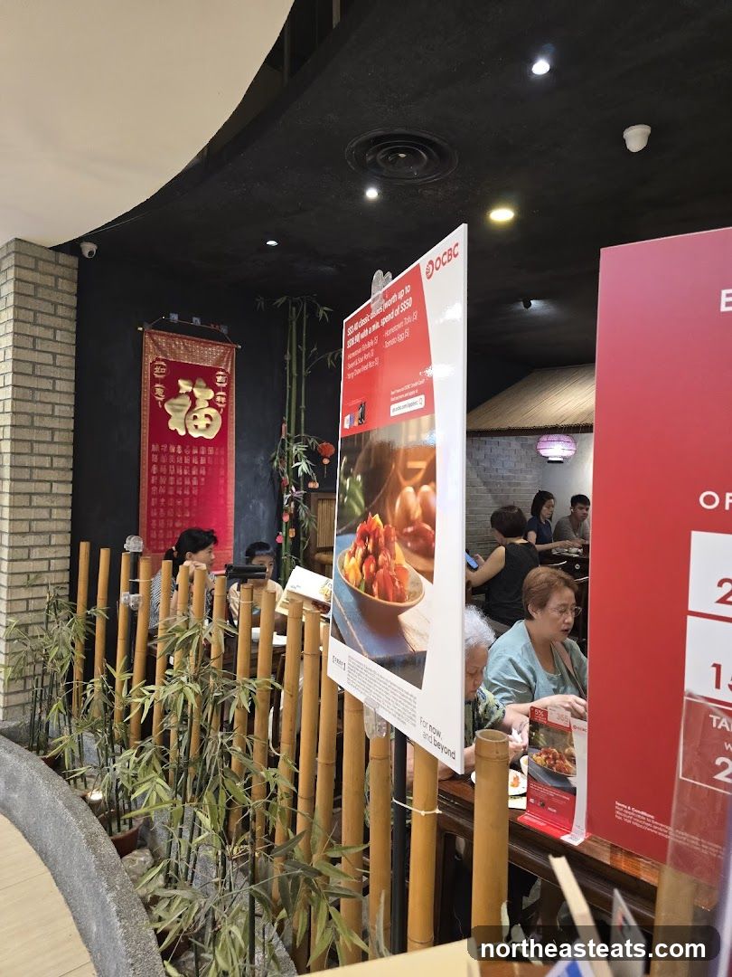 Restaurant Interior with Promotional Posters