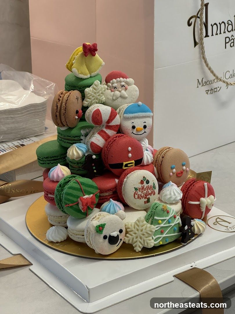 Christmas Macaron Tower
