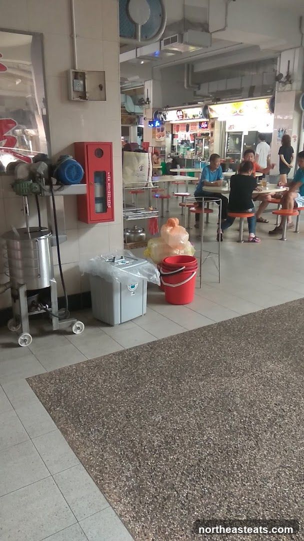 Food court interior with diners