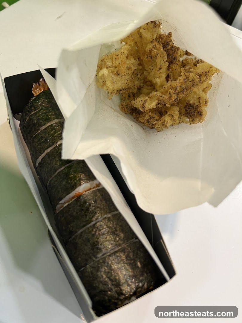 Sushi roll and tempura