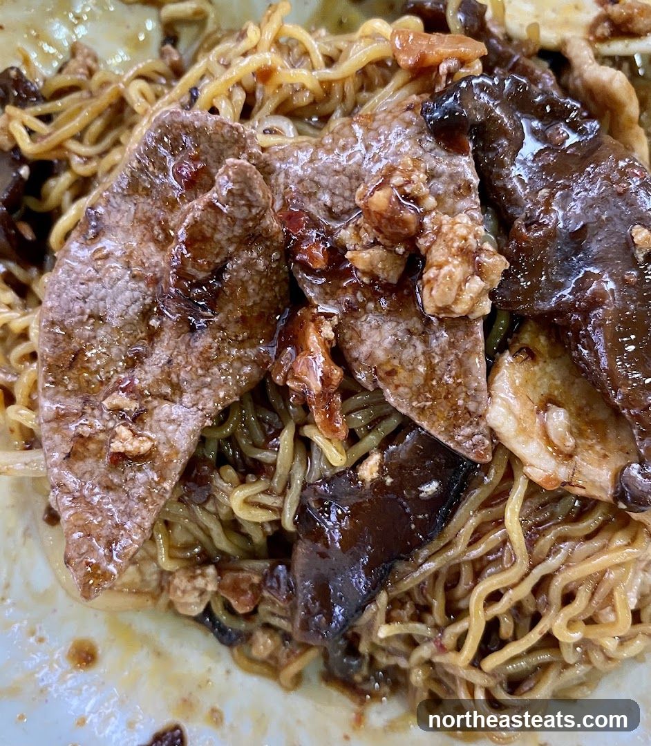 Noodles with Liver and Mushrooms