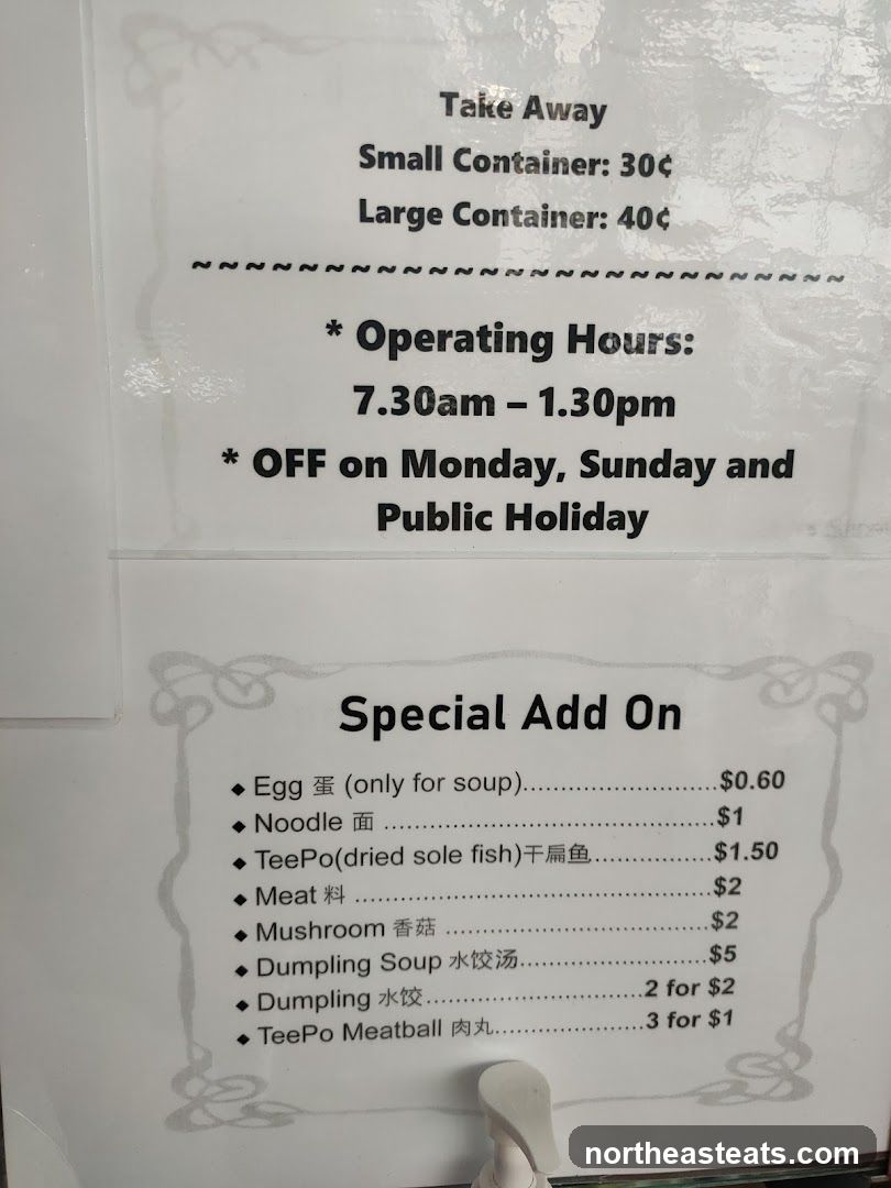 Take Away & Special Add On