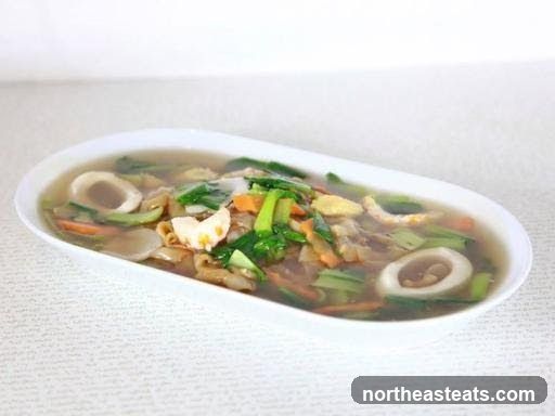 Noodle Soup with Vegetables and Seafood