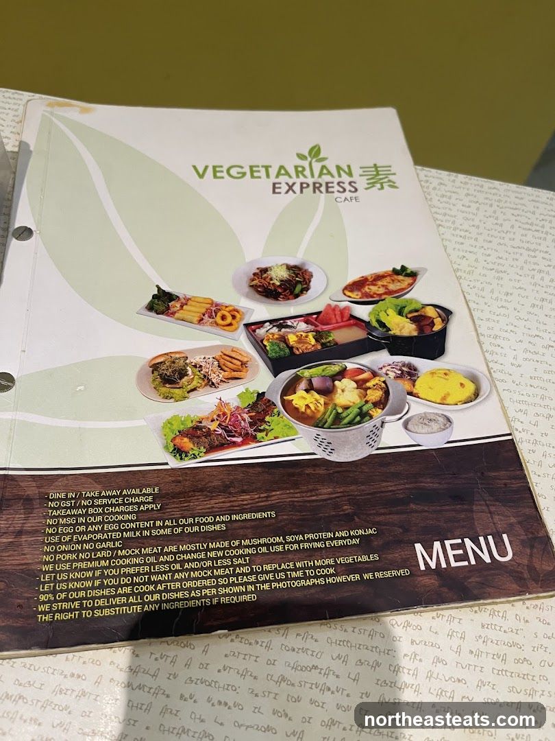 Vegetarian Express Cafe Menu