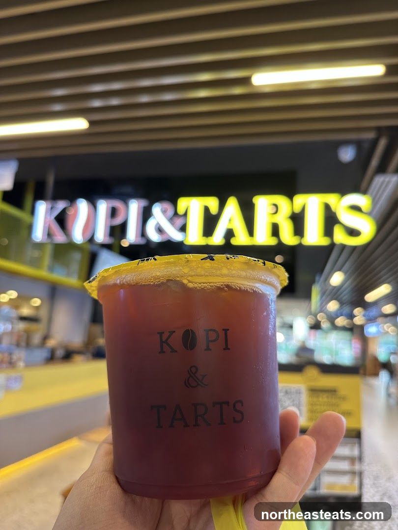 Iced Coffee Cup with Kopi & Tarts Logo