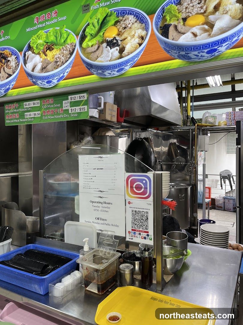 Minced Meat Noodle Soup and Fish Maw Soup Menu
