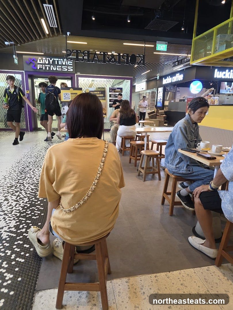 People dining and exercising