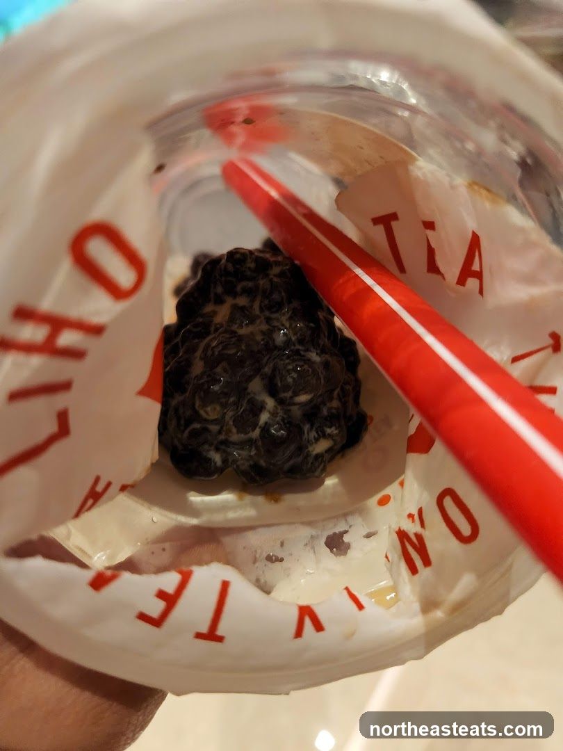 Close-up of Boba Pearls in a Drink