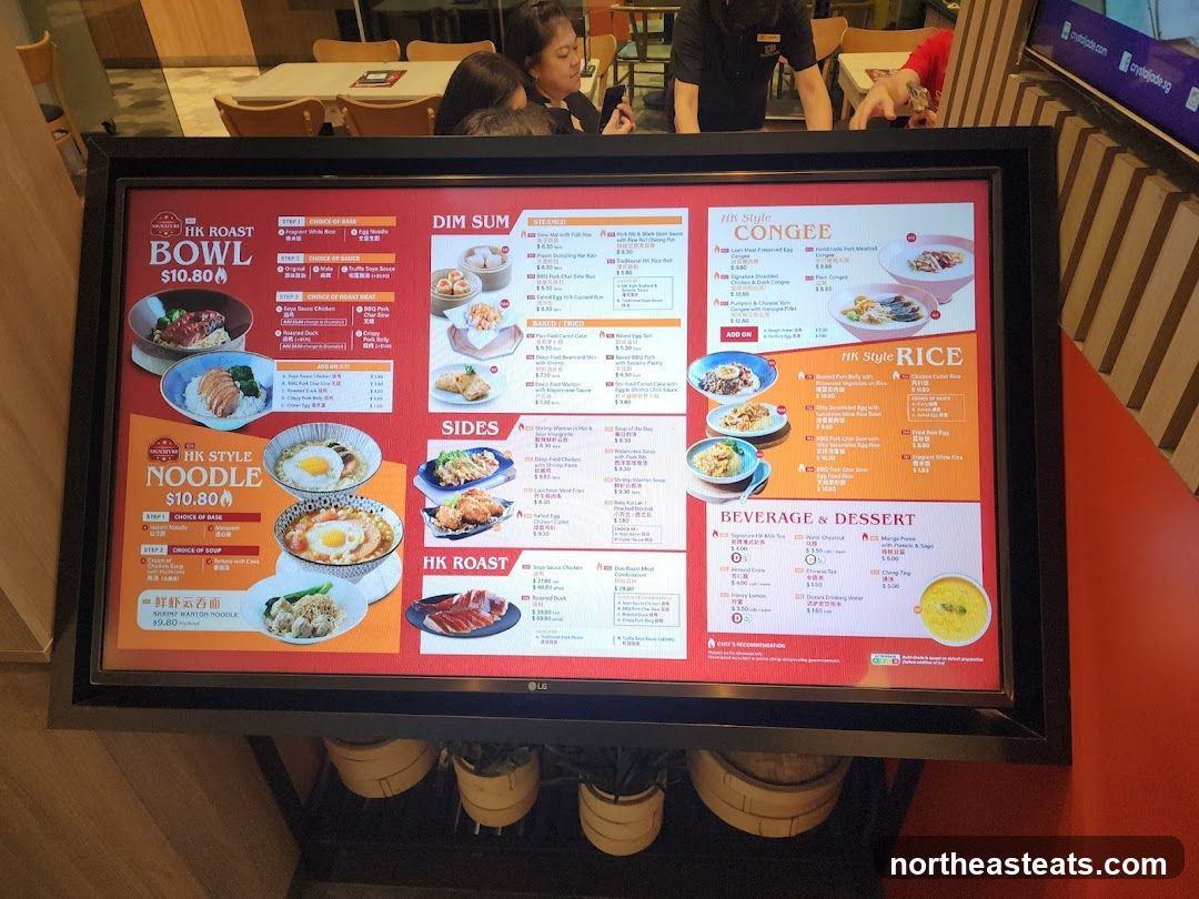 HK Roast Bowl & Noodle Menu